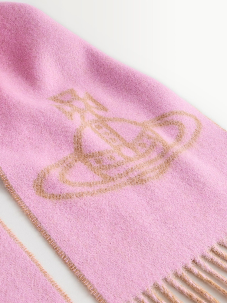Vivienne Westwood Pink Vivienne Westwood Blue Single Orb Double Scarf - Image 2 of 3
