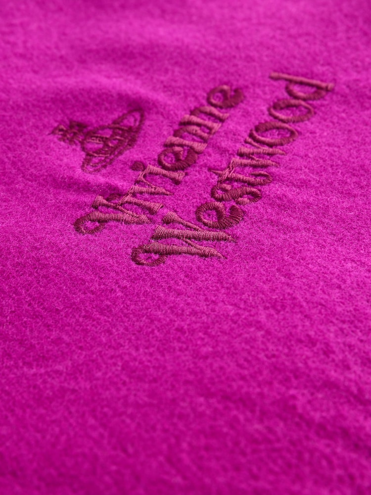 Vivienne Westwood Pink Embroidered Wool Scarf - Image 3 of 3