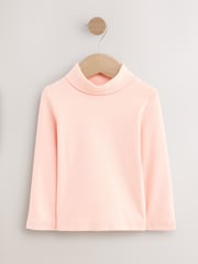Pale Pink Long Sleeve Roll Neck Top (3mths-7yrs) - Image 1 of 4