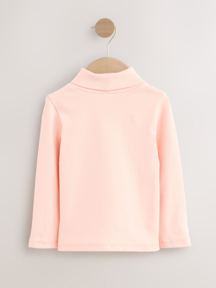 Pale Pink Long Sleeve Roll Neck Top (3mths-7yrs) - Image 2 of 4