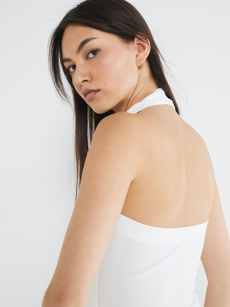 River Island White Halter Neck Waistcoat - Image 4 of 4 River Island White Halter Neck Waistcoat - Image 4 of 4