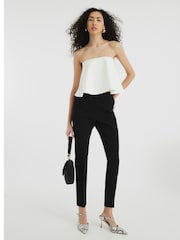 River Island Black Elasticated Cigarette Trousers - Image 1 of 6