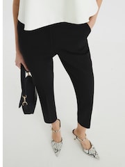 River Island Black Elasticated Cigarette Trousers - Image 4 of 6