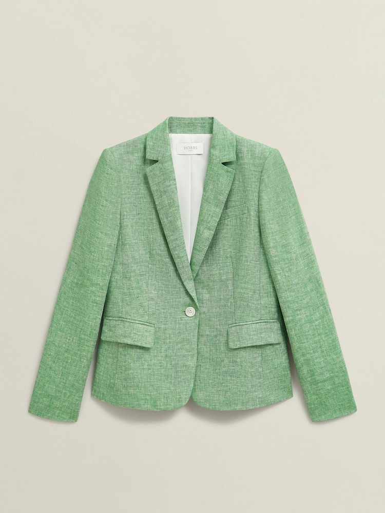 Hobbs Green Blake Linen Jacket - Image 4 of 4