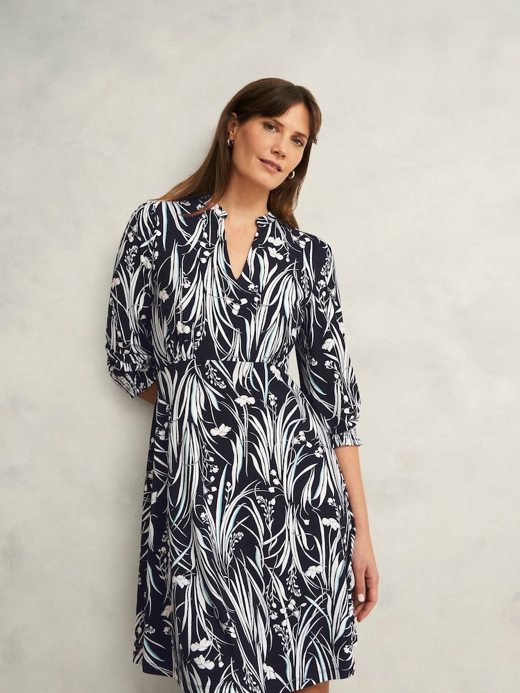 Hobbs Blue Mollie Jersey Dress - Image 1 of 4