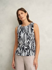 Hobbs Blue Maddy Printed Top - Image 1 of 4