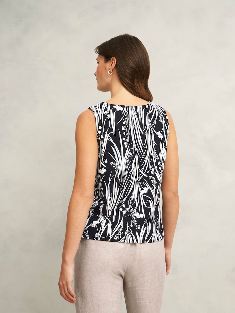 Hobbs Blue Maddy Printed Top - Image 2 of 4