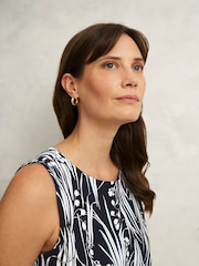 Hobbs Blue Maddy Printed Top - Image 3 of 4
