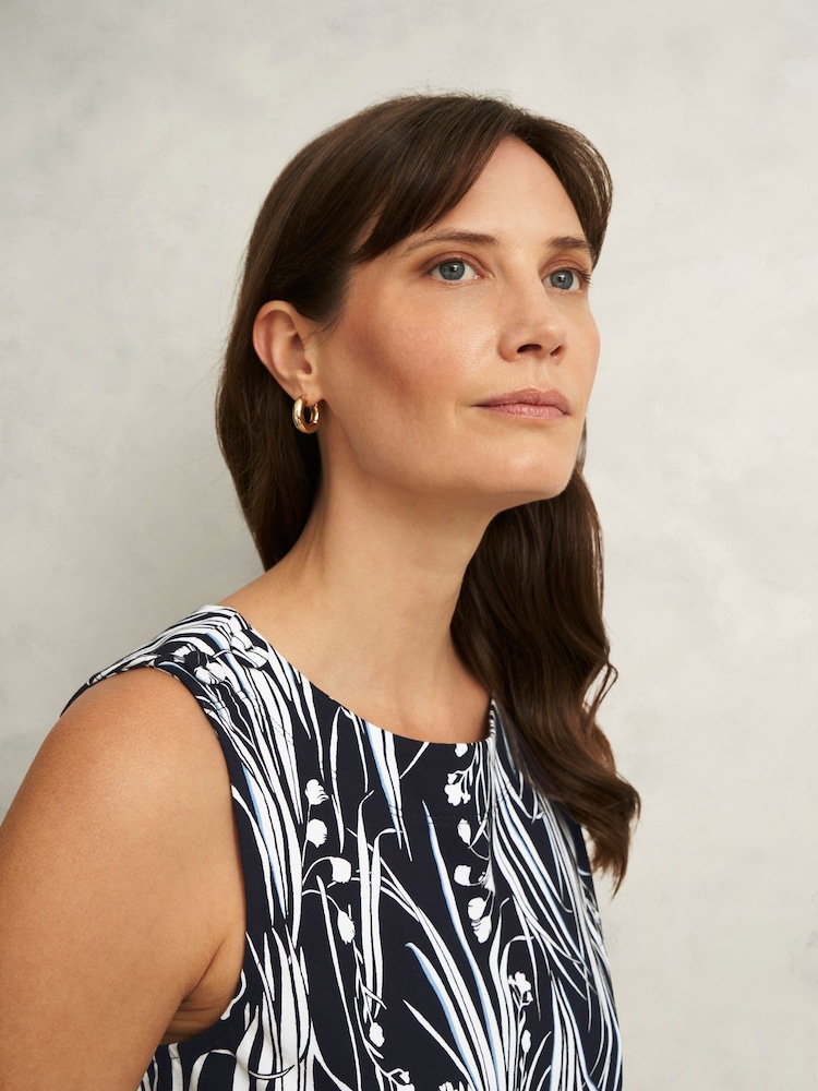 Hobbs Blue Maddy Printed Top - Image 3 of 4