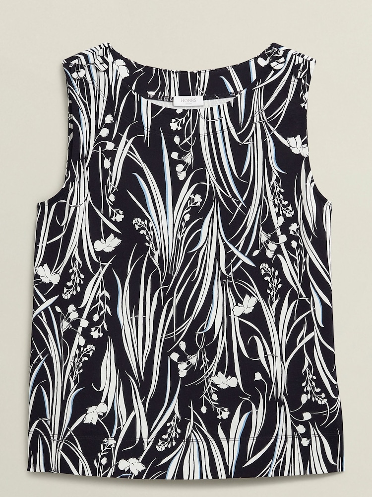 Hobbs Blue Maddy Printed Top - Image 4 of 4