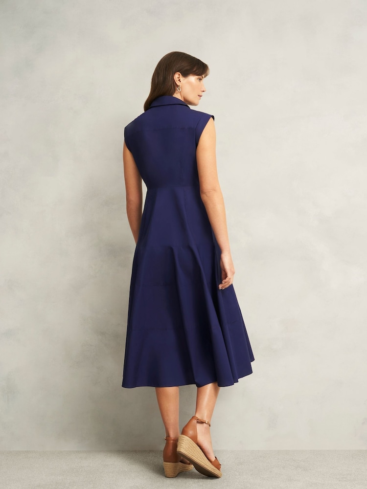 Hobbs Blue Lilah 100% Cotton Dress - Image 2 of 4