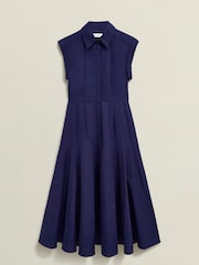 Hobbs Blue Lilah 100% Cotton Dress - Image 4 of 4