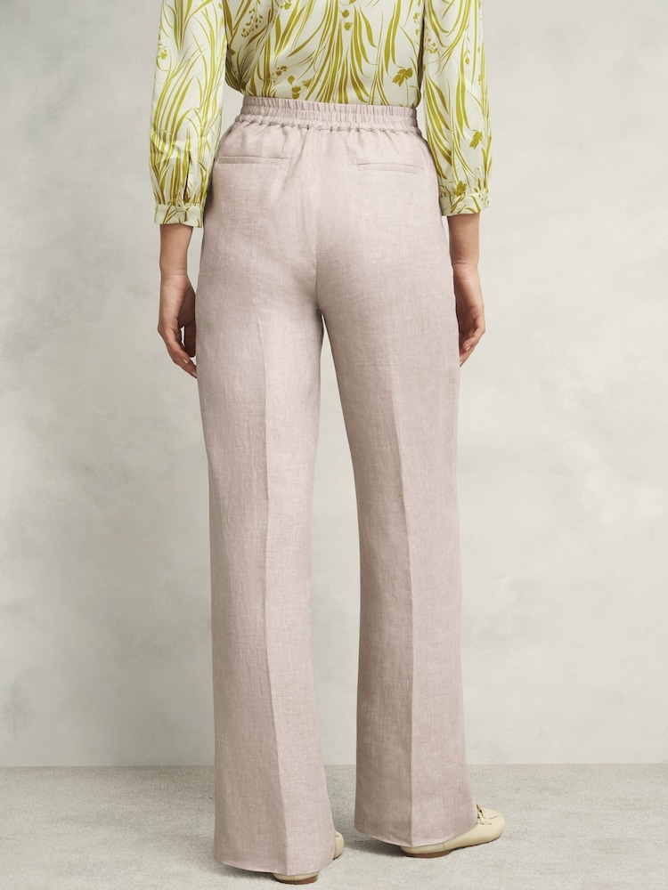 Hobbs Brown Alessia Linen Trousers - Image 2 of 4
