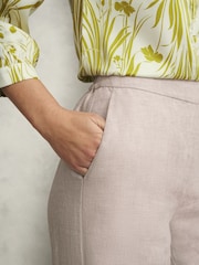 Hobbs Brown Alessia Linen Trousers - Image 3 of 4