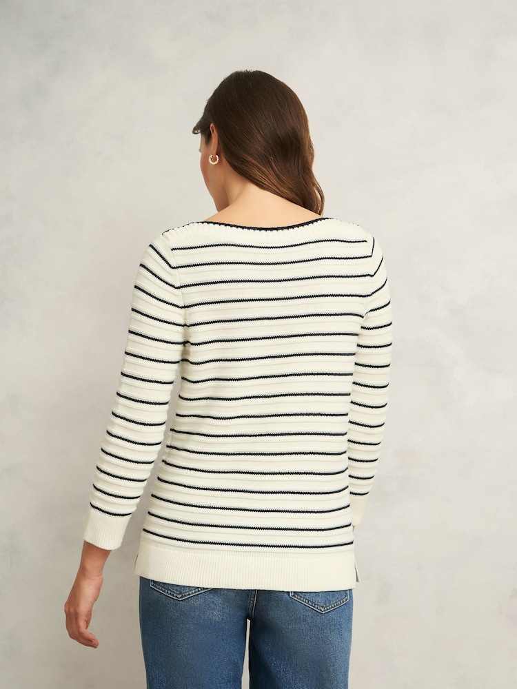 Hobbs Cream Annalise 100% Cotton Jumper - Image 2 of 4
