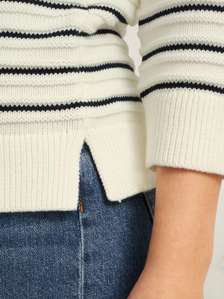 Hobbs Cream Annalise 100% Cotton Jumper - Image 3 of 4