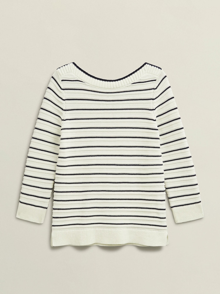 Hobbs Cream Annalise 100% Cotton Jumper - Image 4 of 4
