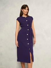 Hobbs Purple Petite Petite Tania Dress - Image 1 of 4