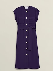 Hobbs Purple Petite Petite Tania Dress - Image 4 of 4