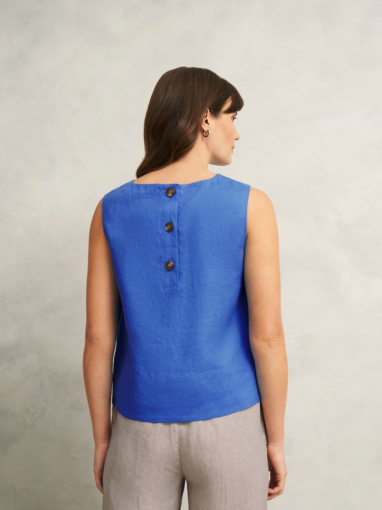 Hobbs Blue Malindi Linen Top - Image 2 of 4