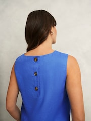 Hobbs Blue Malindi Linen Top - Image 3 of 4
