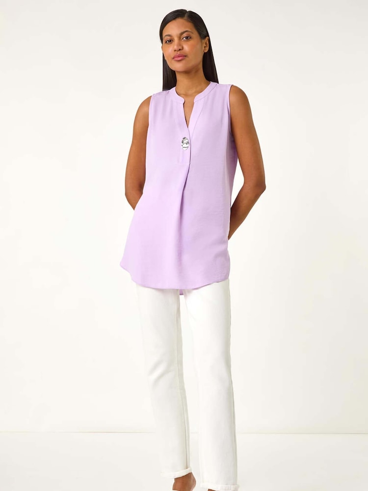 Roman Pink Longline Buttoned Tunics Top - Image 2 of 5