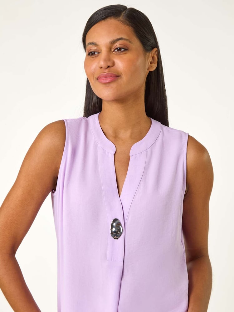 Roman Pink Longline Buttoned Tunics Top - Image 4 of 5