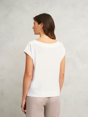 Hobbs White Alycia Slub tshirts - Image 2 of 4