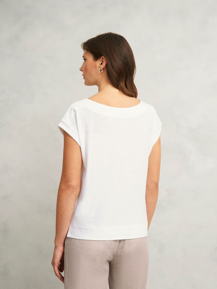 Hobbs White Alycia Slub tshirts - Image 2 of 4
