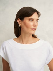 Hobbs White Alycia Slub tshirts - Image 3 of 4