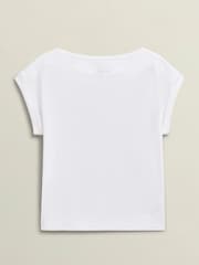 Hobbs White Alycia Slub tshirts - Image 4 of 4