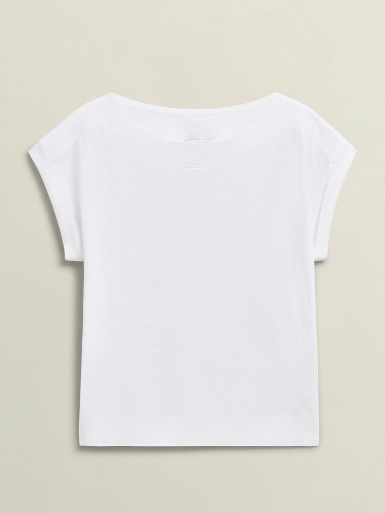 Hobbs White Alycia Slub tshirts - Image 4 of 4
