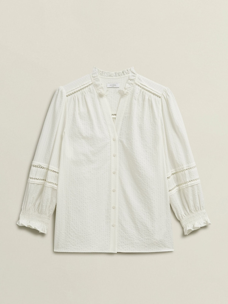 Hobbs Cream Amira Blouse - Image 4 of 4 Hobbs Cream Amira Blouse - Image 4 of 4