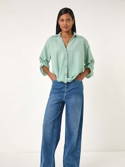 Roman Green Twisted Hem Striped Shirt - Image 2 of 5
