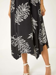 Roman Black Floral Hanky Hem Maxi Dress - Image 5 of 5