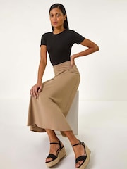 Roman Natural A-Line Pull On Stretch Skirt - Image 1 of 5