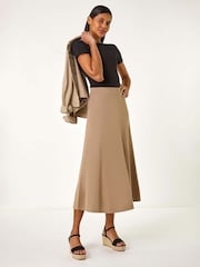 Roman Natural A-Line Pull On Stretch Skirt - Image 4 of 5