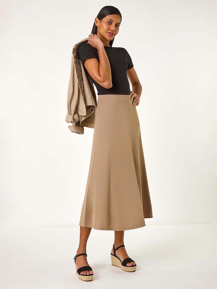 Roman Natural A-Line Pull On Stretch Skirt - Image 4 of 5