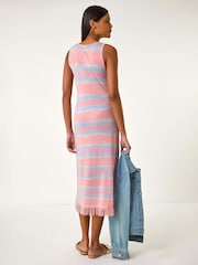 Roman Pink Space Dye Knitted Midi Dress - Image 3 of 5