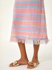Roman Pink Space Dye Knitted Midi Dress - Image 5 of 5