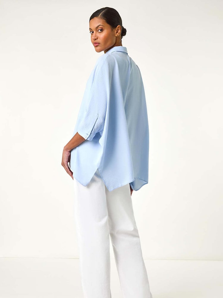 Azul - Camisa holgada de corte recto cuadrado de Roman - Imagen 2 de 5 Azul - Camisa holgada de corte recto cuadrado de Roman - Imagen 2 de 5