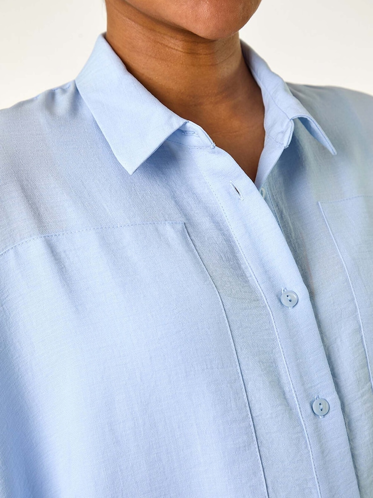 Azul - Camisa holgada de corte recto cuadrado de Roman - Imagen 5 de 5 Azul - Camisa holgada de corte recto cuadrado de Roman - Imagen 5 de 5