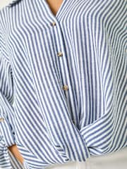 Roman Blue Twisted Hem Striped Shirt - Image 5 of 5