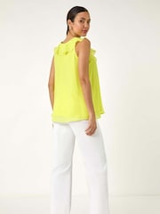 Roman Yellow Chiffon Ruffle Vest Top - Image 3 of 5