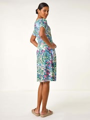 Roman Green Ditsy Floral Print Short Dress - Image 2 of 5