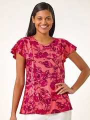 Roman Pink Angel Frill Sleeve T-Shirt - Image 1 of 5