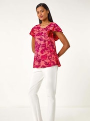 Roman Pink Angel Frill Sleeve T-Shirt - Image 2 of 5