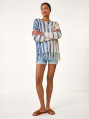 Roman Textured Fringe Hem Knit Jumper - Imagem 2 de 5