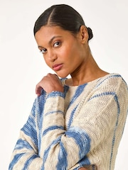 Roman Textured Fringe Hem Knit Jumper - Imagem 4 de 5
