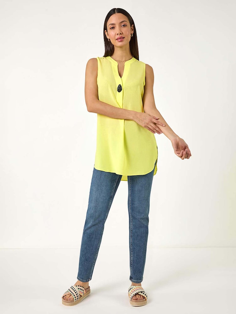 Roman Yellow Longline Buttoned Tunics Top - Image 2 of 5